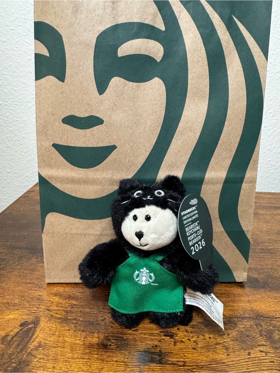 Starbucks Accessories - Starbucks 2026 Halloween Black Cat Bearista Plush Bag Charm Keychain NWT